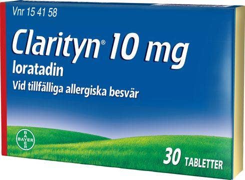 Clarityn Antihistamin 10 mg, Loratadin, tabletter vid allergi, 30 st
