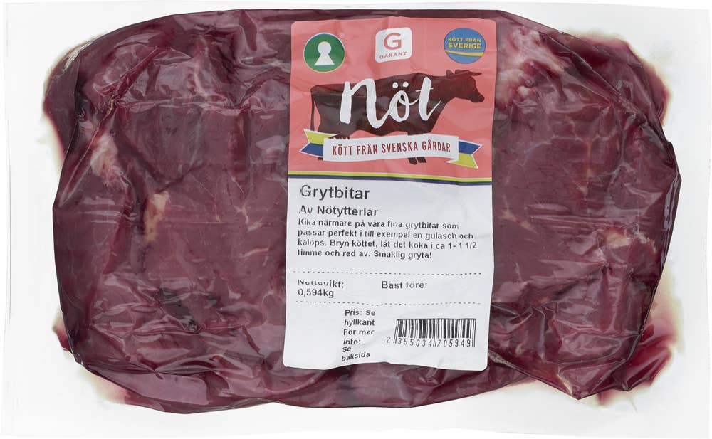 Grytbitar av Nötytterlår