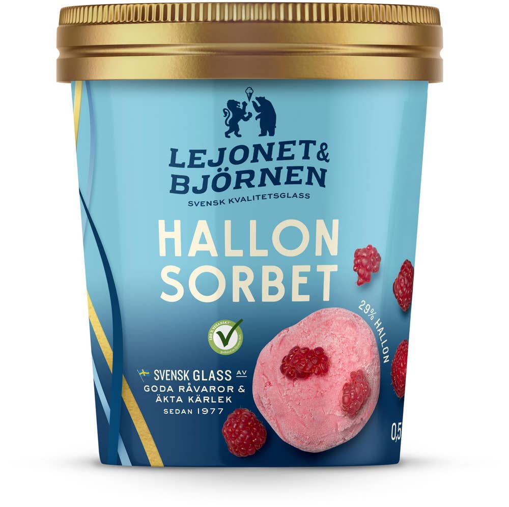 Lejonet & Björnen Hallonsorbet