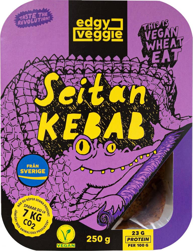 Edgy Veggie Pulled Seitan Kebab 250g Edgy Veggie