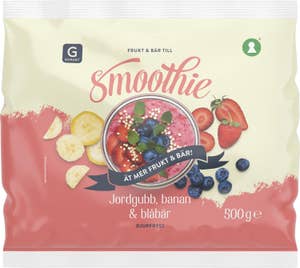 Garant Frukt- & Bärmix Smoothie Jordgubb, Banan & Blåbär Fryst