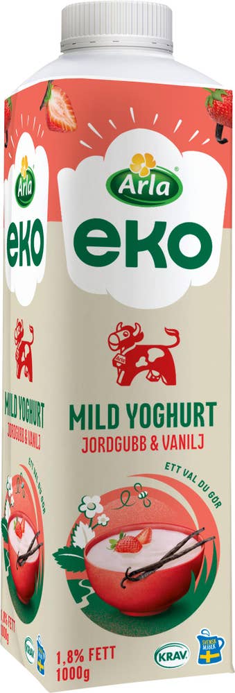 Arla Ko® Yoghurt Mild 1,8% Jordgubb & Vanilj EKO
