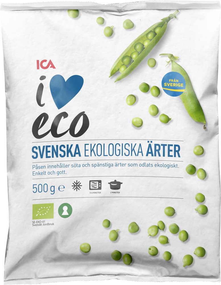Ej sorterad Frysta Ärtor påse Ekologiskt Ica