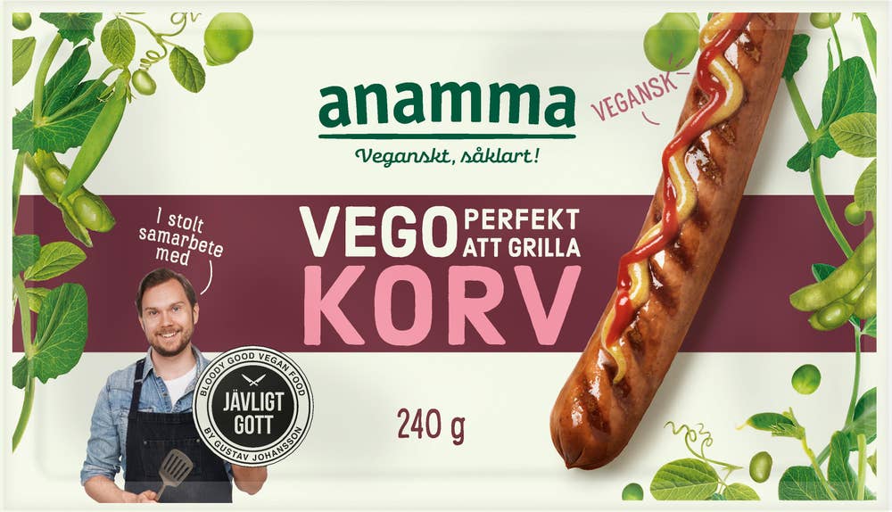 Anamma Vegokorv Fryst 240g Anamma