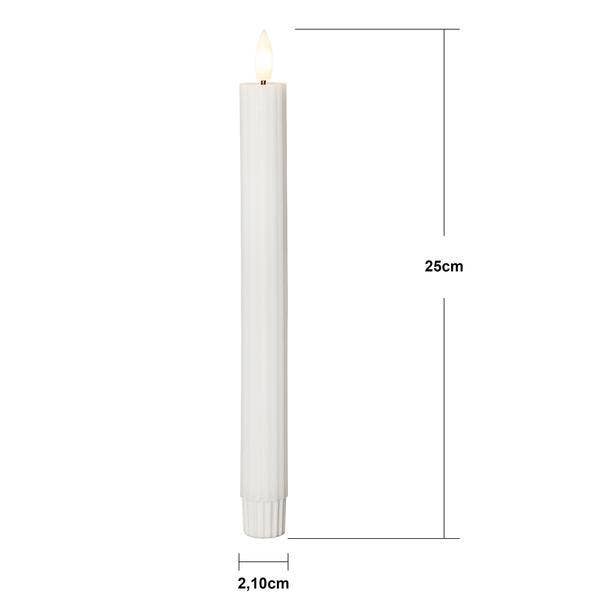 Star Trading Antikljus LED Flamme Stripe Vit 25cm