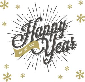 PAPER + DESIGN Servett Happy New Year 3-lags 33x33cm