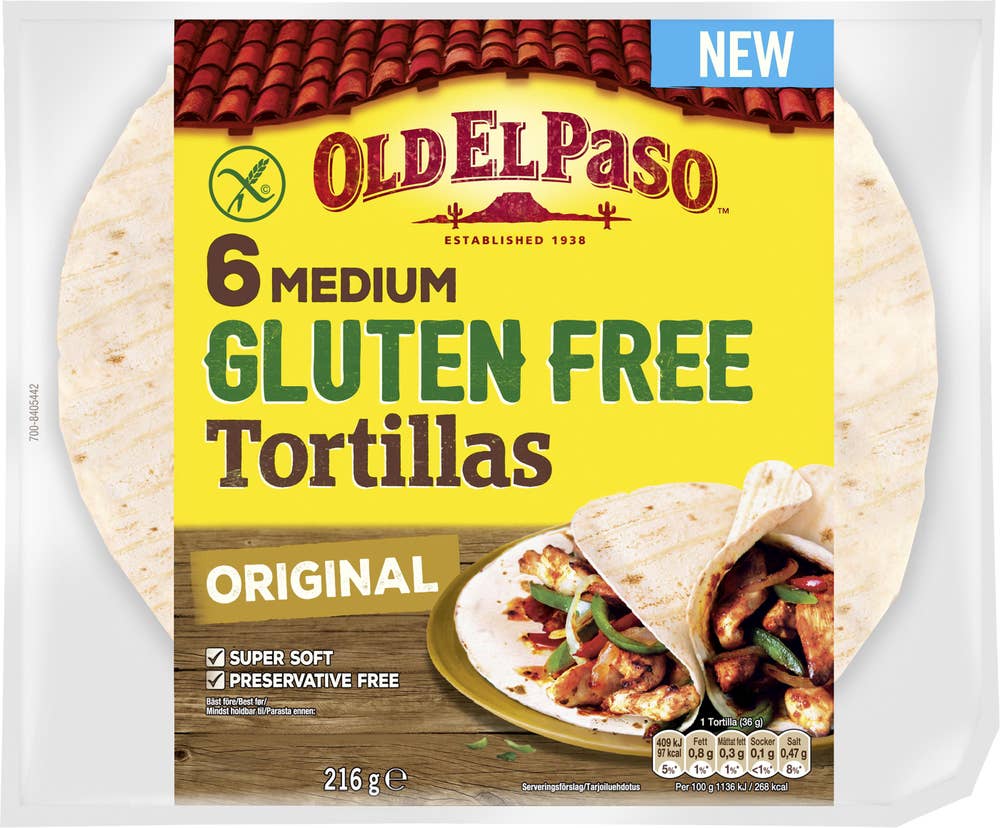 Old El Paso Tortillas Medium Glutenfri 6-p