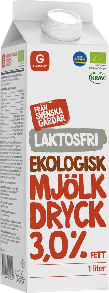 Garant Eko Standard Mjölkdryck Laktosfri 3% EKO/KRAV