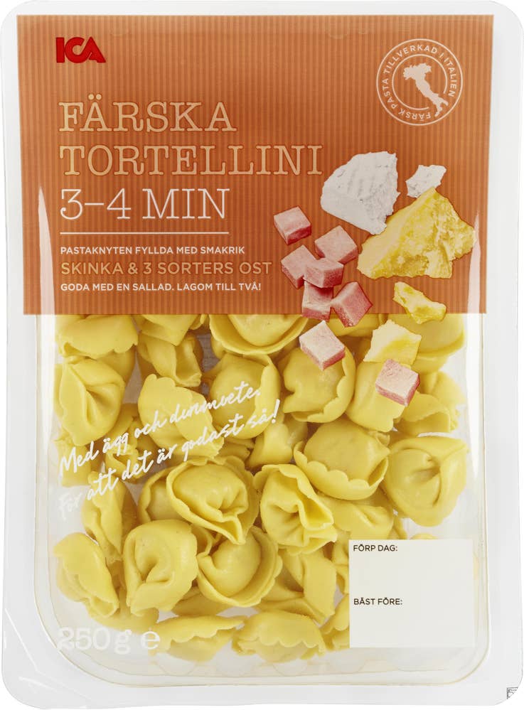 Ej sorterad Tortellini med Skinka/Ost Ica