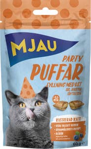 Mjau Kattmat Partypuffar Ost