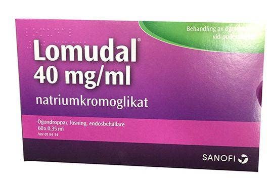 Lomudal 40 mg/ml, Natriumkromoglikat, ögondroppar ensdos, 3x20 doser