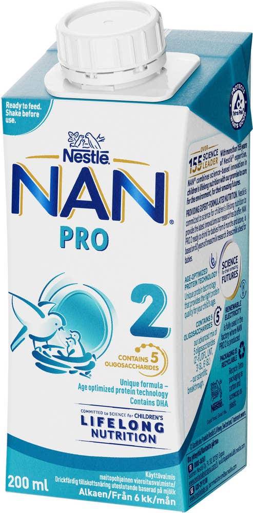 Nestlé Tillskottsnäring Drickfärdig NAN Pro 2 6M