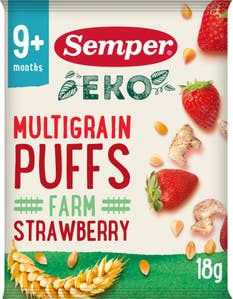 Semper Multigrain Puffs Jordgubb +9M EKO