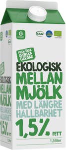 Garant Eko Mellanmjölk Längre Hållbarhet EKO/KRAV 1.5%