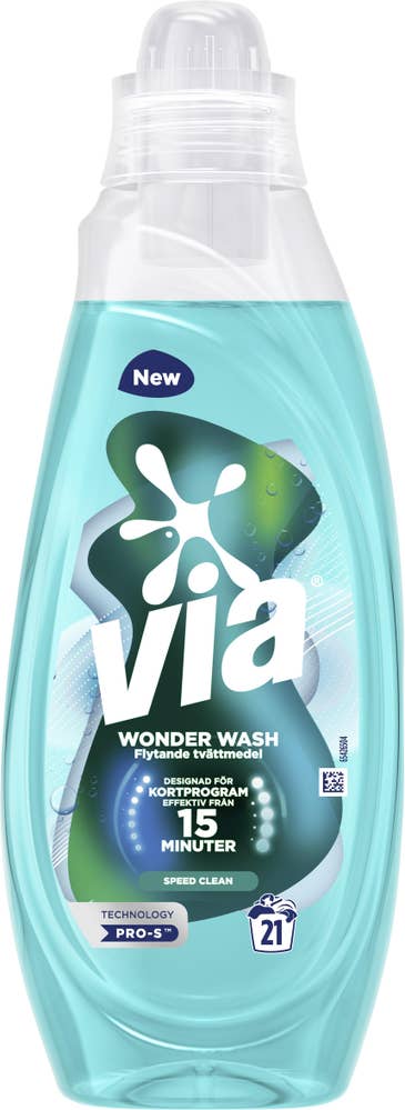 Via Wonder Wash Flytande Tvättmedel Speed Clean