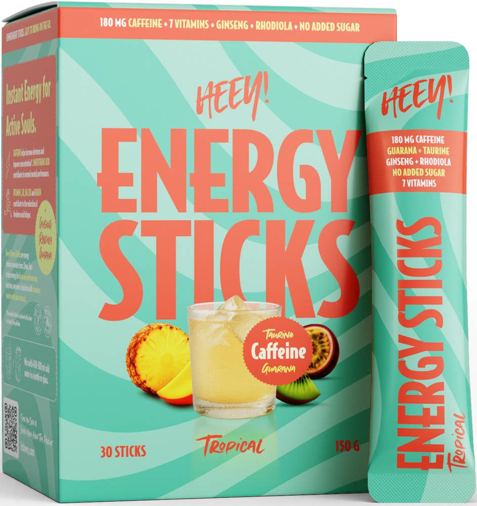 Heey! Energy Sticks Caffeine + Guarana Tropical 30 portioner