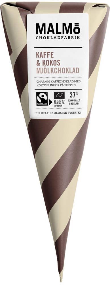 Malmö Chokladfabrik Choklad Kaffe & Kokos 37% EKO/Fairtrade 90g Malmö Chokladfabrik