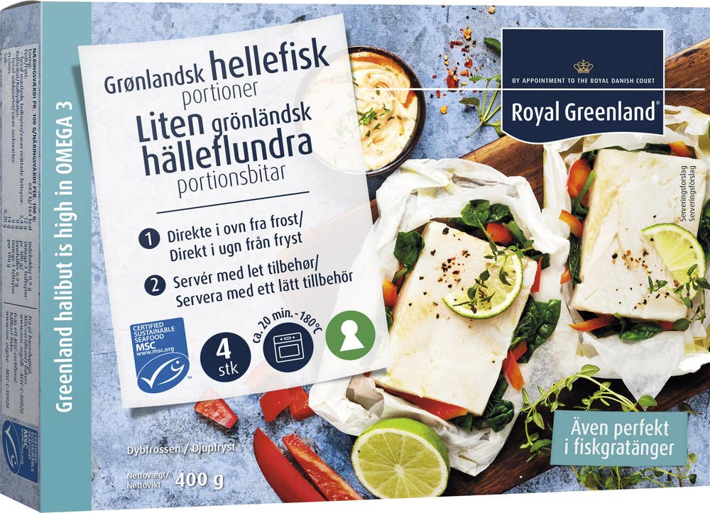 Royal Greenland Portionsbitar av Hälleflundra Fryst MSC 4x100g Royal Greenland