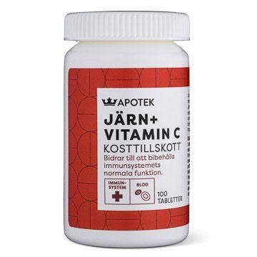 Kronans Apotek Järn + Vitamin C, Tablett, 100 st
