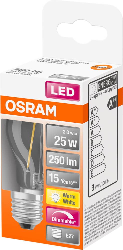 Osram LED CL P 25 Klot E27 Dim Fil