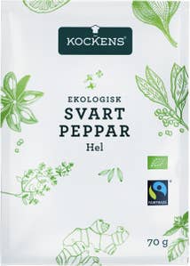 Kockens Svartpeppar hel EKO/Fairtrade 70g Kockens