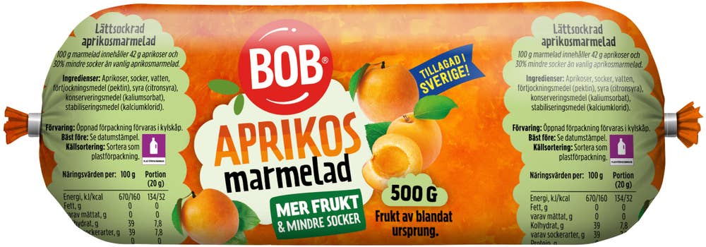 Bob Lättmarmelad Aprikos Refill