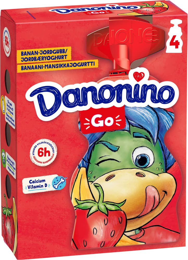Danonino Klämmis Yoghurt Jordgubb & Banan 4-p