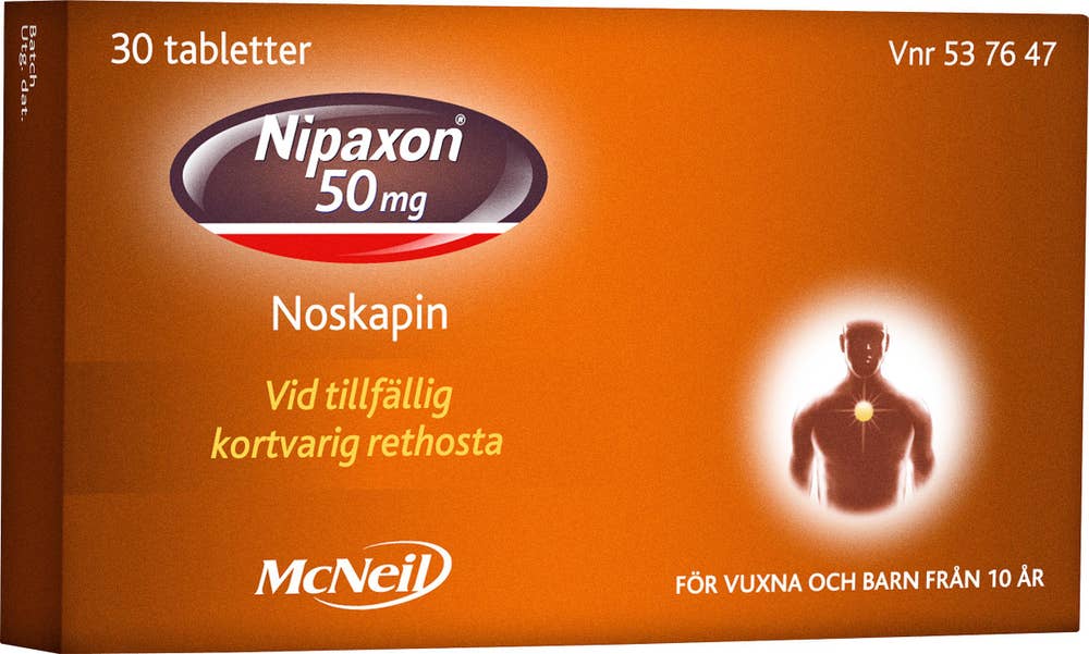 Nipaxon 50 mg, Noskapin, tablett, 30 st