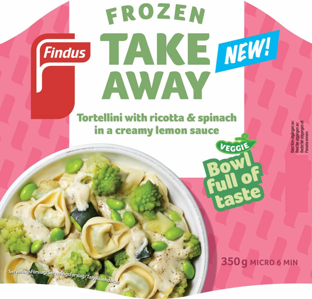 Findus Take Away Bowl Tortellini Ricotta & Spenat Fryst