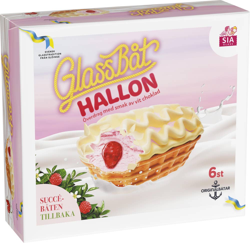 SIA Glass Glassbåt Hallon & Vit Choklad
