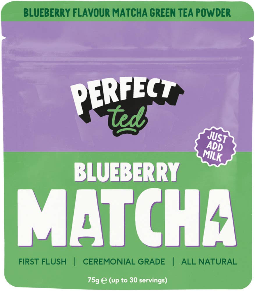 Perfect Ted Matchapulver Blåbär