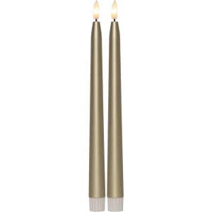 Star Trading LED Antikljus Flamme Metal Guld 28cm
