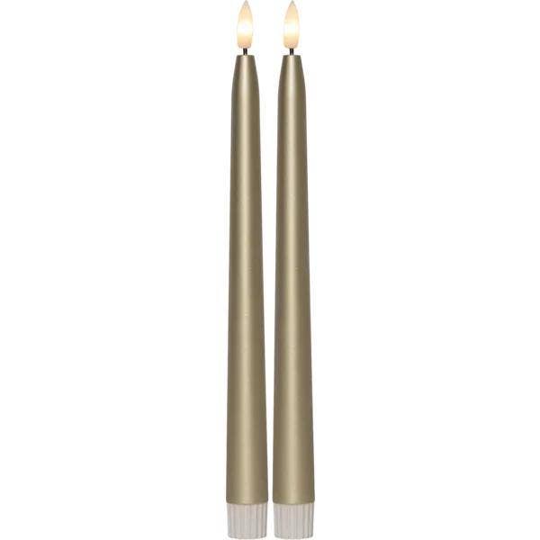 Star Trading LED Antikljus Flamme Metal Guld 28cm