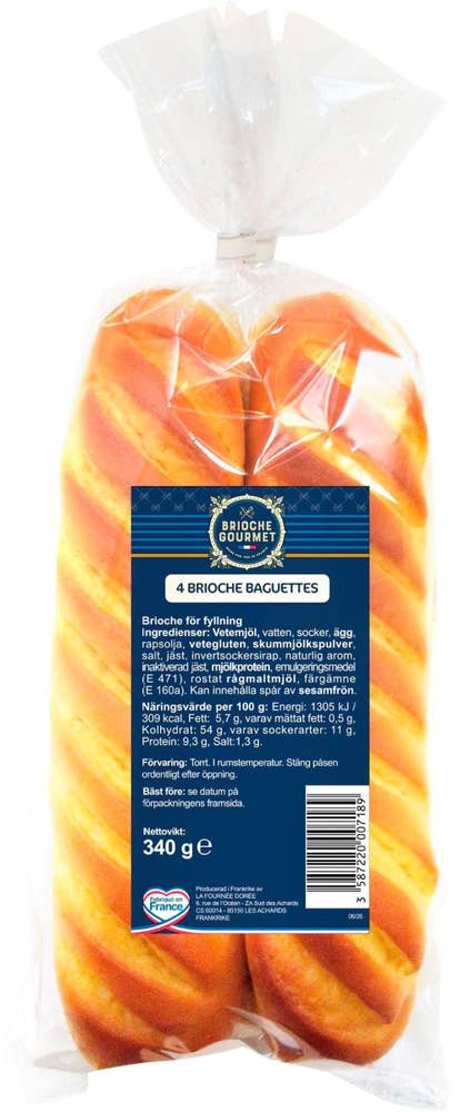 BRIOCHE GOURMET Baguette Brioche 4-p