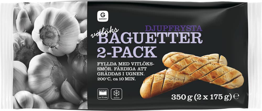 Garant Vitlöksbaguetter Fryst 2-p