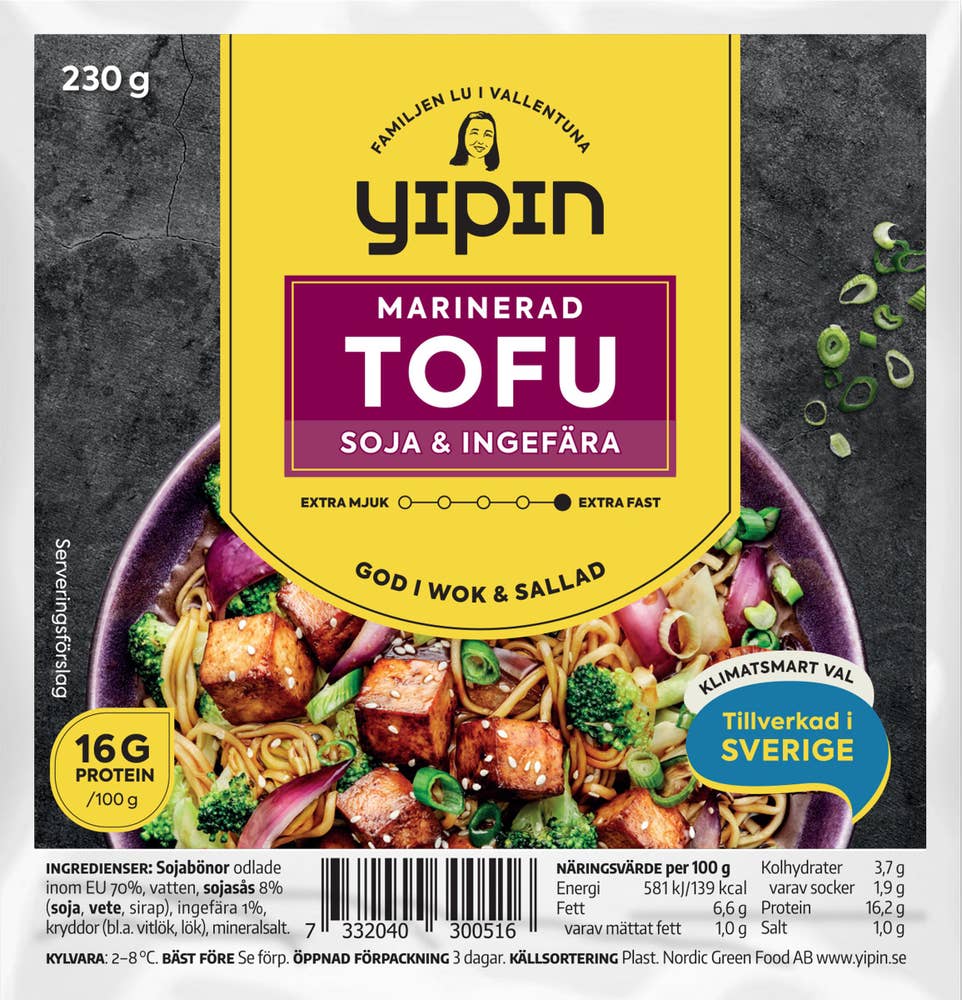 Yipin Tofu Marinerad Soja & Ingefära