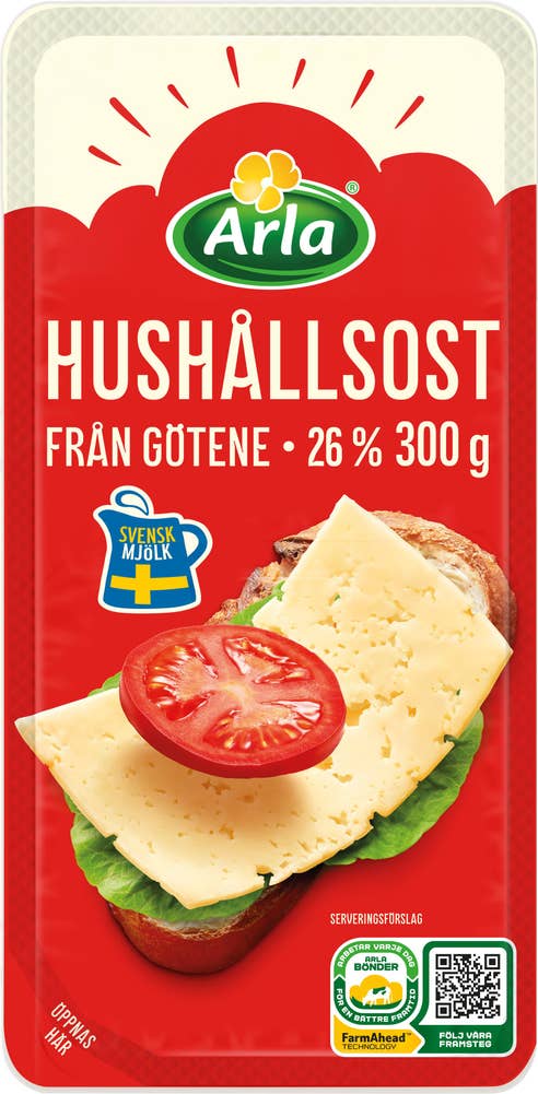 Arla® Götene Hushållsost Skivad Ost 26%
