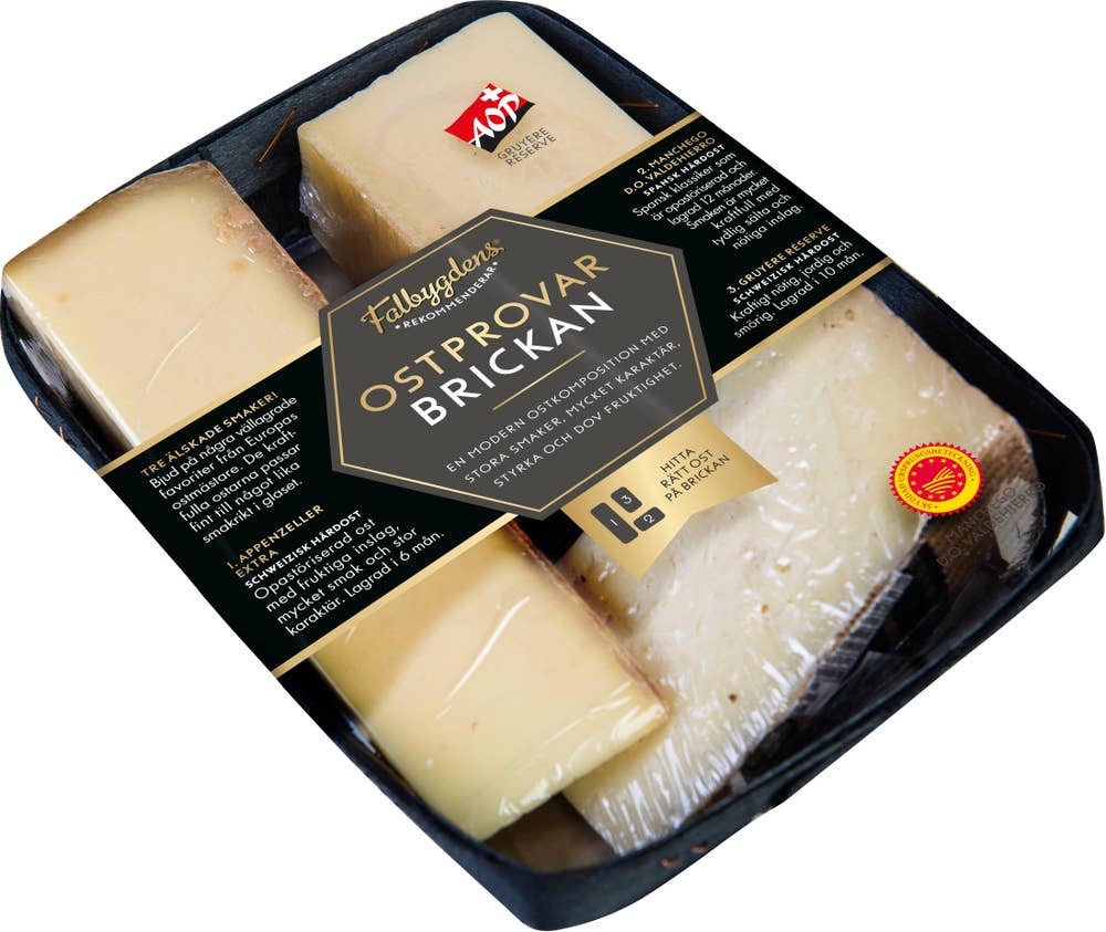 Falbygdens® Rekommenderar Ostprovarbrickan