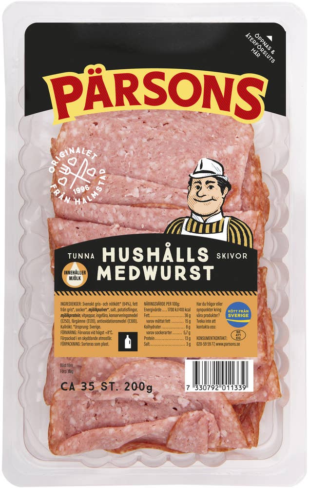 Pärsons Hushållsmedwurst Tunnskivad