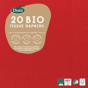 Duni Kaffeservett Röd 3-lags 24x24cm