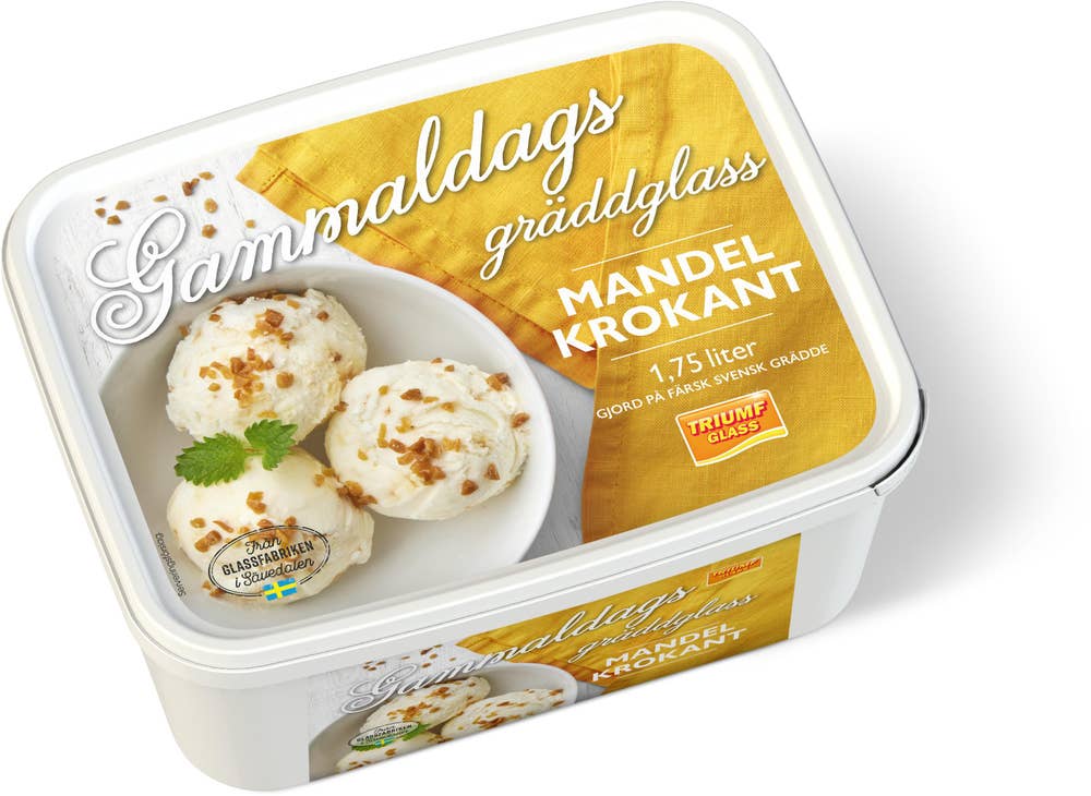 Triumf Glass Gräddglass Mandelkrokant