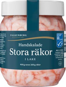 Falkenberg Seafood Stora Räkor Handskalade i Lake MSC 200/400g