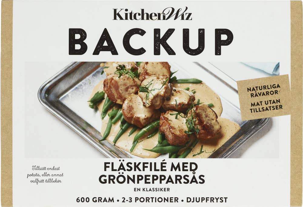 Backup Fläskfilé med Grönpepparsås 2-3 Port Fryst