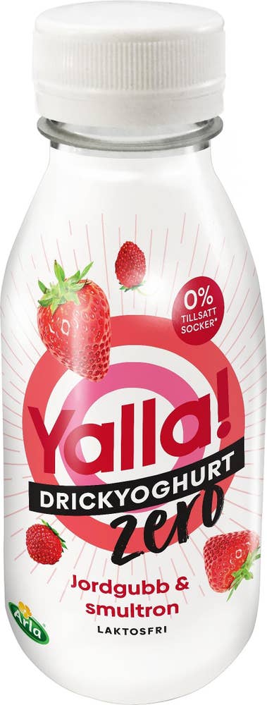 Yalla® Drickyoghurt Zero Jordgubb & Smultron Laktosfri 0,5%