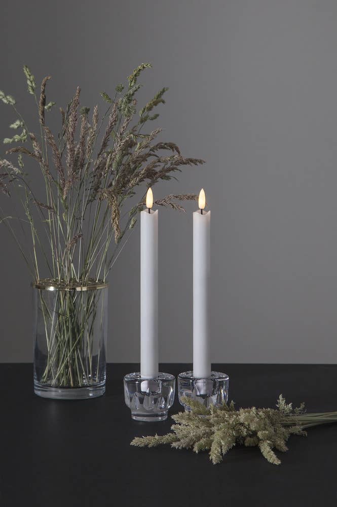Star Trading Antikljus LED Flamme Rustic Vit 25cm