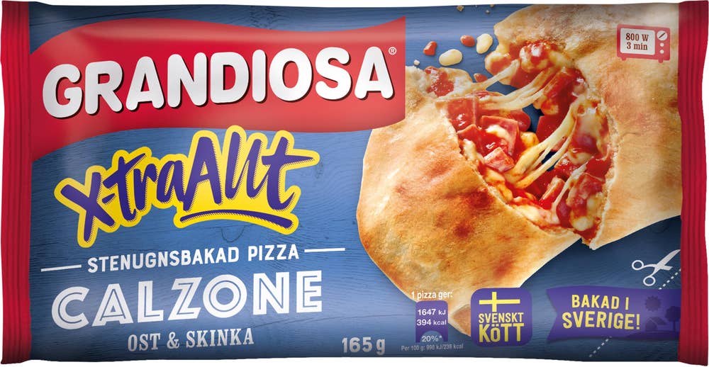 Grandiosa Calzone Ost & Skinka Fryst