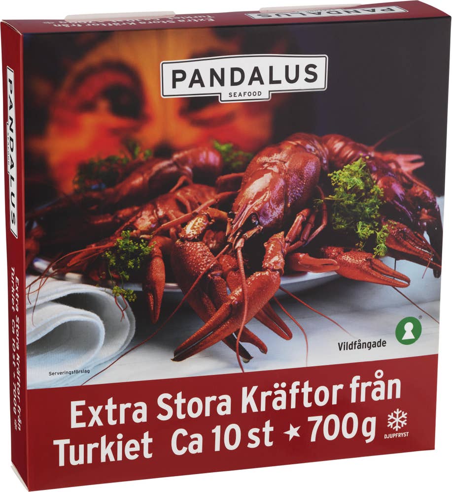 Pandalus Kräftor Extra Stora Turkiska Fryst Pandalus