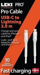Leki bycph Pro Kabel USB-C till Lightning 2m