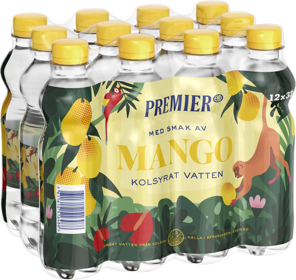 Premier Kolsyrat Vatten Mango 12x33cl