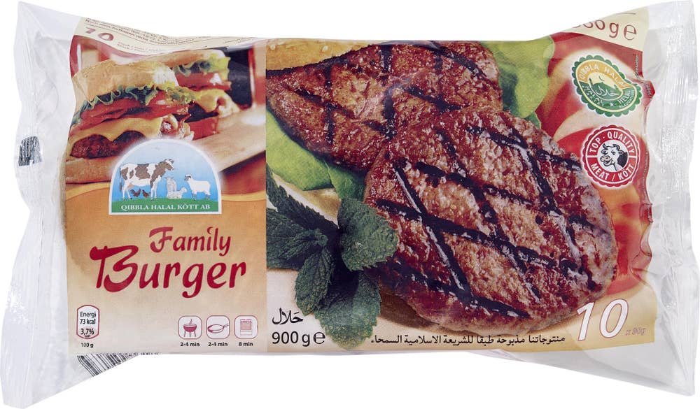Qibbla Halal Hamburgare Fryst